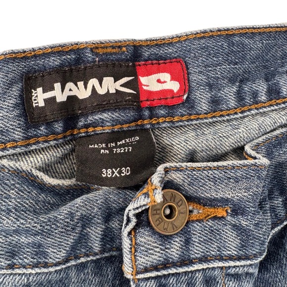 Vintage Tony Hawk Jeans Mens 38x30 Blue Wash Denim Straight Leg Casual Pants - Picture 2 of 10